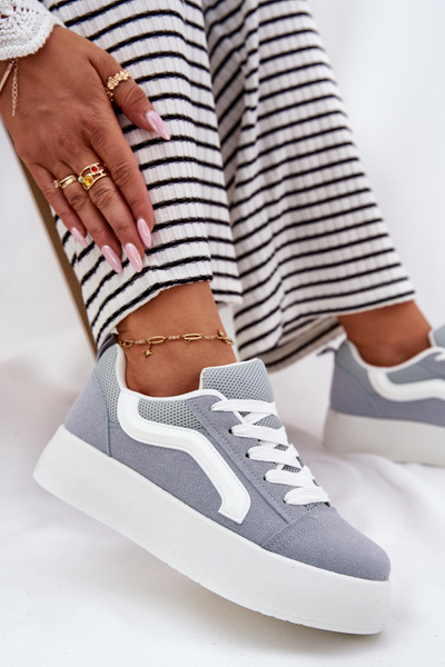 Damskie Sneakersy Na Platformie Niebieskie Tellnira
