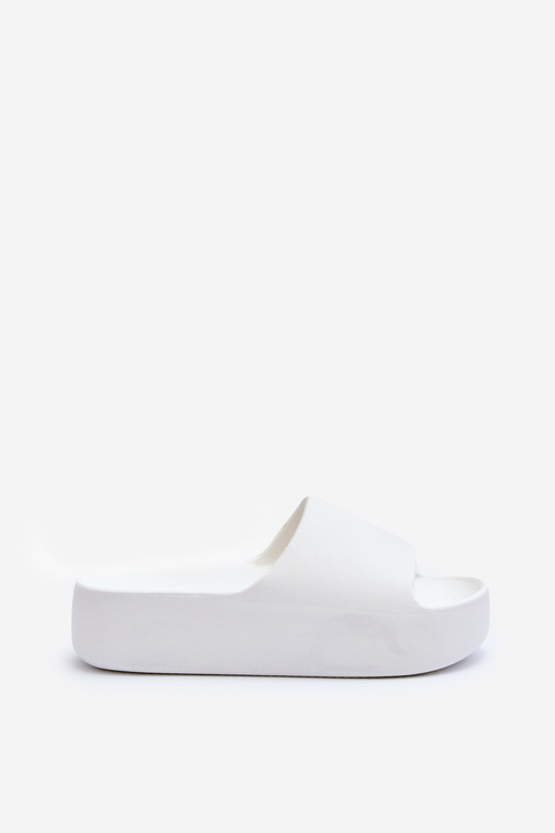 Women's Thick Sole White Slides Oreithano