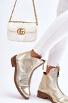 Zazoo 2785 Leather Boots With Zipper Gold