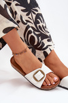 Women's Cork Platform Sandals With Buckle White Vianara
