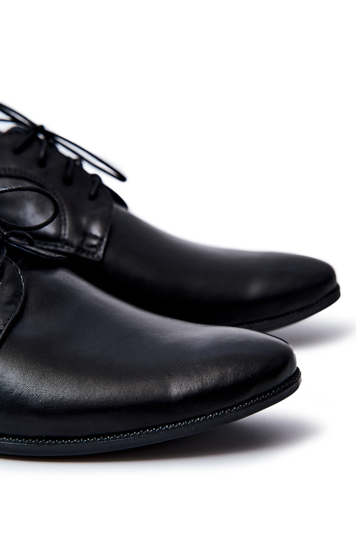 Men's Elegant Bednarek Shoes Leather Black Gaspare
