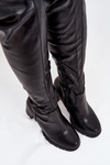 Women's knee-high boots on heel eco leather black Tahlina