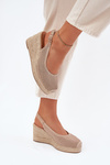 Wedge Sandals For Women With Braiding Dark Beige Tulliata