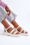 Women's Embellished Sandals White Eco Leather Arcida