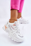 Fashionable Women's Platform Sneakers White-Pink Biko