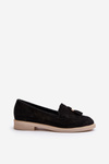 Black Women's Suede Moccasins with Flat Heel Zazoo 3420