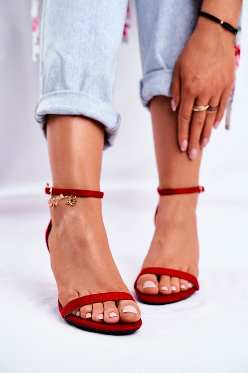 Women's Sandals On High Heel Classic Red Mintore