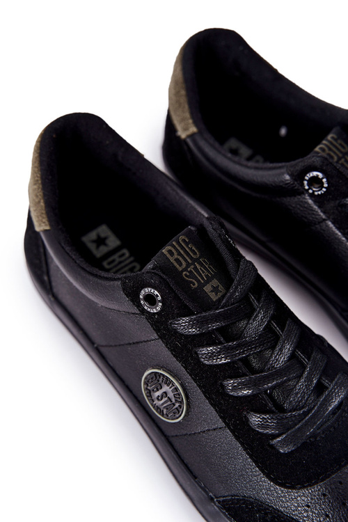 Men's Leather Sneakers Big Star II174008 Black-Khaki