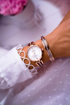 Women's Watch Ernest Zirconia Pink Gold Alendi
