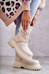 Women's Snow Boots On The Platform Beige Lilou 