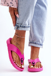 Women's Japanese Slippers On Platform Fuchsia Bellitta