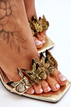 Tied Sandals On A Pin With Butterflies gold Delmar