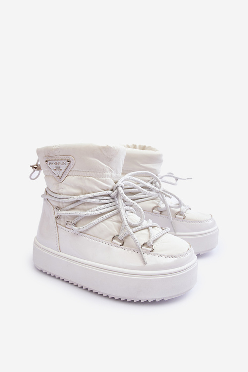 Children's Snow Boots Lined Lace-up White Colina