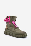 Women's Suede Boots on a Platform Green Raftera