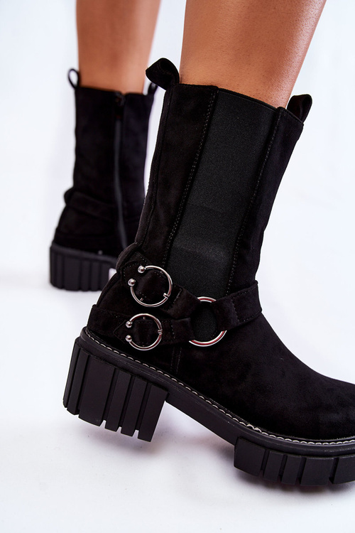 Women's Suede Warm Boots Workers Black Brinnon