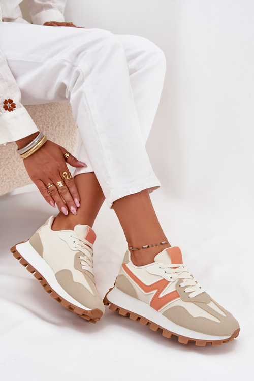 Damskie Buty Sportowe Sneakersy Beżowe Kalelia