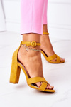 Suede Stiletto Sandals Yellow Destino