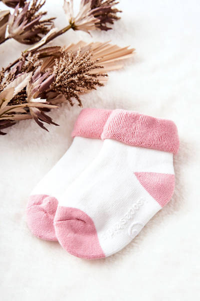Children's Socks Smooth White and Pink