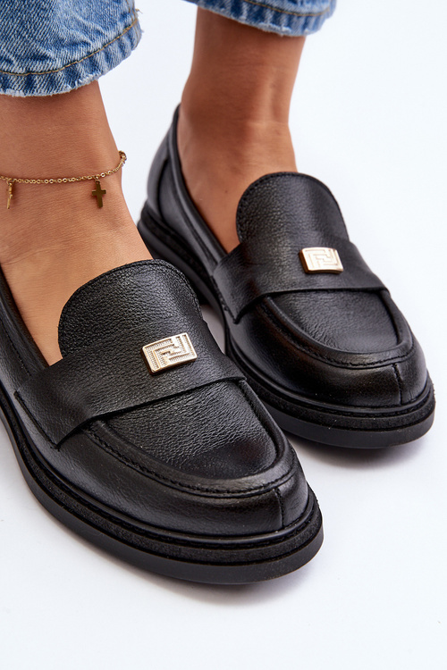 Zazoo 20165 Women's Black Leather Moccasins