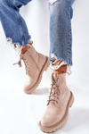 Suede Zipper Boots Beige Belados