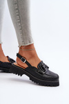 Women's Flat Heel Sandals with Decoration Black D&A MR38-656