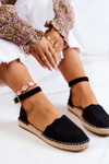 Espadryle Damskie Sprzączka Czarne Bonetti
