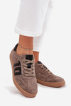Damskie Sneakersy Zamszowe Ciemnobeżowe Vinceza 79557