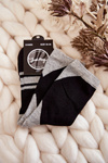 Women's Two-Color Socks With Stripes Black and Grey