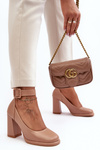 Stiletto Heels with Buckle Beige Idovana 