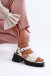Women's sandals in eco leather with high heel and platform Vinceza 36257 White