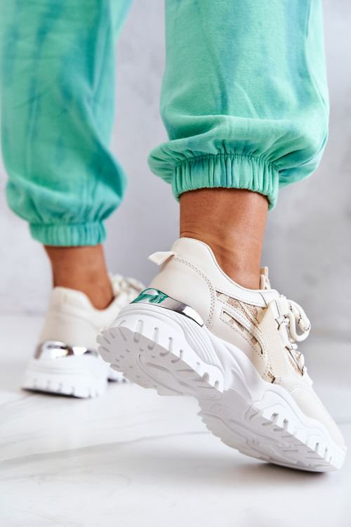 Sneakersy Buty Sportowe Masywna Podeszwa Beżowe Your Style