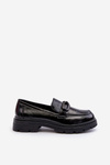 Women's Black Patent Leather Moccasins Imbleria