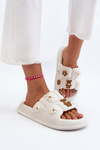 Women's Foam Flip Flops with Decorations White Cambrina