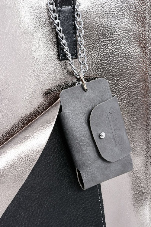 Large Silver Women's Shopper Handbag + Smaller Purse