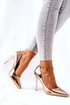 Elegant Mirror Stilettos Pink Gold Adrinnah