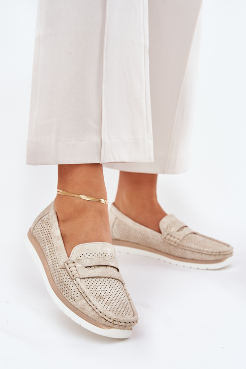 Women Moccasins Made Of Eco Leather Gold Bralithia