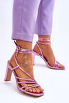 Fashionable Heeled Sandals Pink Tessoro