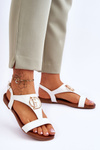Leather Flat Sandals S.Barski KV-5541-32 White