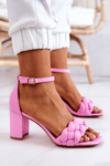 Leather Sandals On A Bar Pink Lorelei