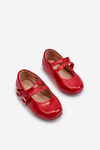 Red Patent Leather Children's Ballerina Flats with Straps Margenis