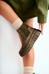 Fashionable Slip-On Boots On The Platform Green Jenna