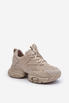 Sneakersy Damskie Masywna Platforma Beżowe GOE NN2N4046