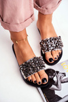 Women's Slippers With Metal Ornaments Lu Boo Silver