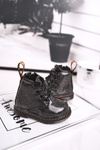 Children's Boots Warm With Zipper Lacquered Black Mistor