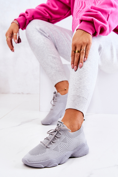 Sport Shoes Sneakers Fabric Grey Nolene