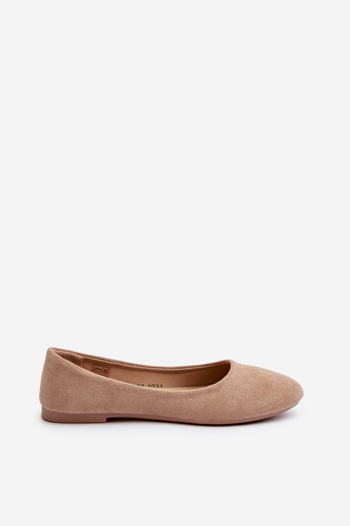 Beige Women's Suede Ballerina Flats Lasota