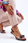 Fashionable Transparent Sandals With Ornaments Black Carmelo 