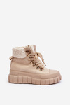 Lined Boots Trappers on Thick Sole Light Beige Ralotta