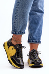 Buty Sportowe Damskie Skóra Maciejka 06295-01 Czarno-Żółte