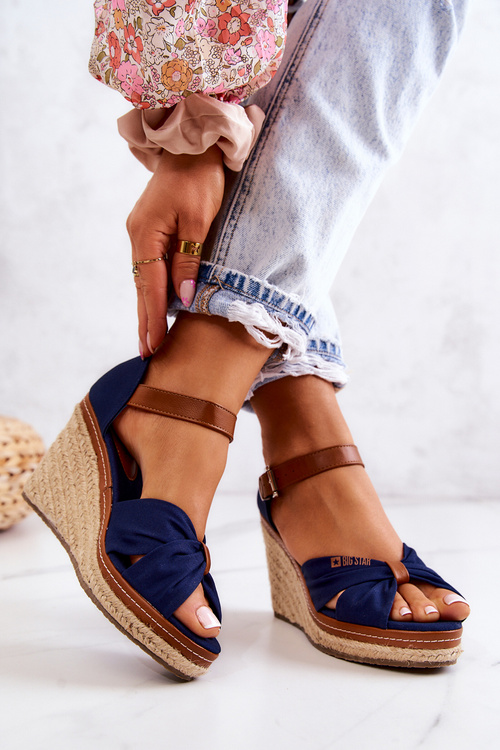 Women's Sandals On Wedge Big Star JJ274938 Navy blue
